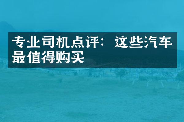 专业司机点评：这些汽车最值得购买