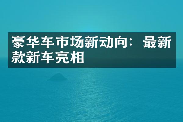 豪华车市场新动向：最新款新车亮相