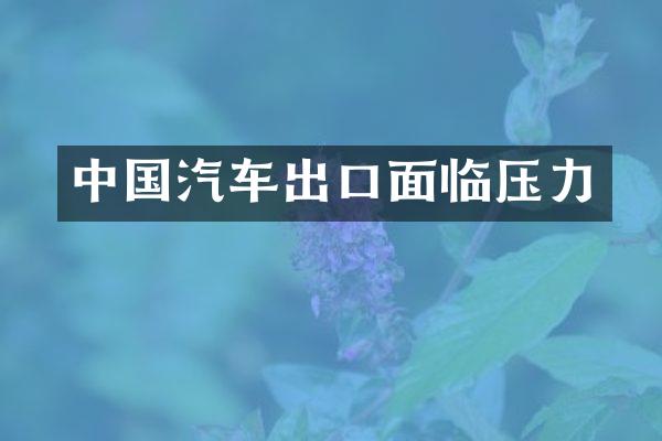 汽车出口面临压力