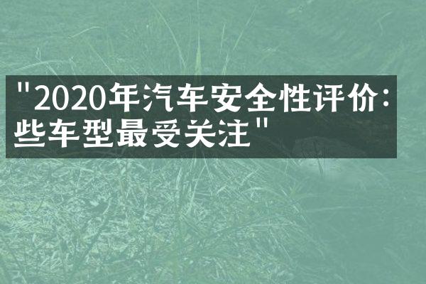 "2020年汽车安全性评价：哪些车型最受关注"