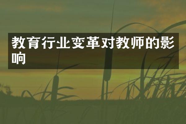 教育行业变革对教师的影响