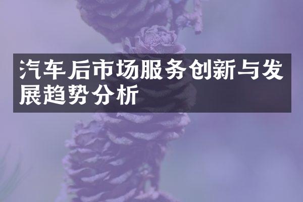 汽车后市场服务创新与发展趋势分析