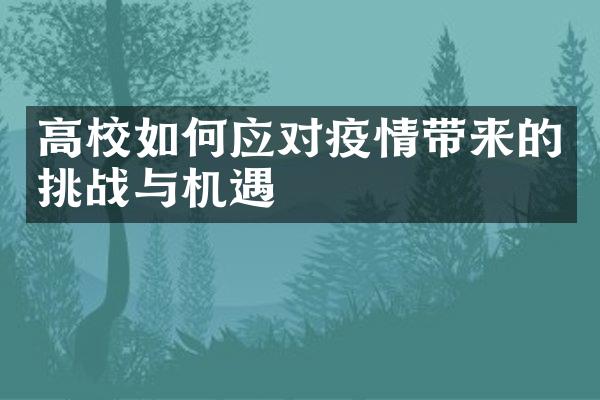 高校如何应对疫情带来的挑战与机遇