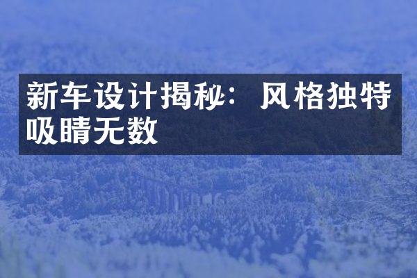 新车设计揭秘：风格独特吸睛无数