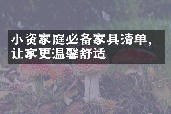 小资家庭必备家具清单，让家更温馨舒适