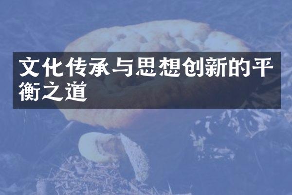 文化传承与思想创新的平衡之道