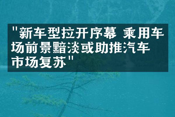 "新车型拉开序幕 乘用车市场前景黯淡或助推汽车市场复苏"