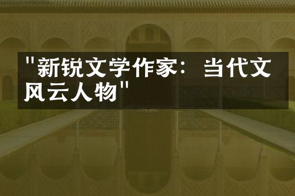 "新锐文学作家：当代文学风云人物"