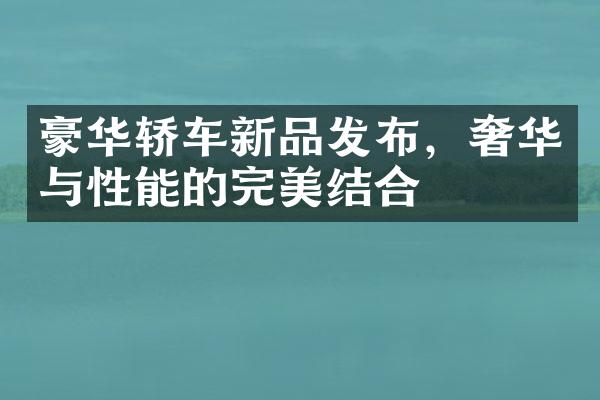 豪华轿车新品发布，奢华与性能的完美结合