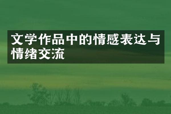 文学作品中的情感表达与情绪交流