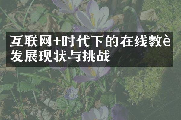 互联网+时代下的在线教育发展现状与挑战