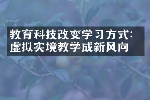 教育科技改变学方式：虚拟实境教学成新风向