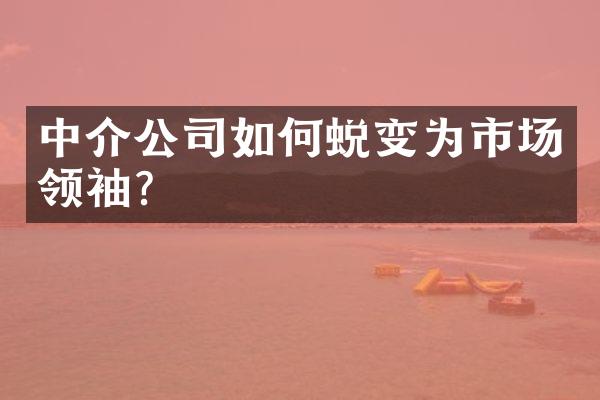 中介公司如何蜕变为市场领袖？