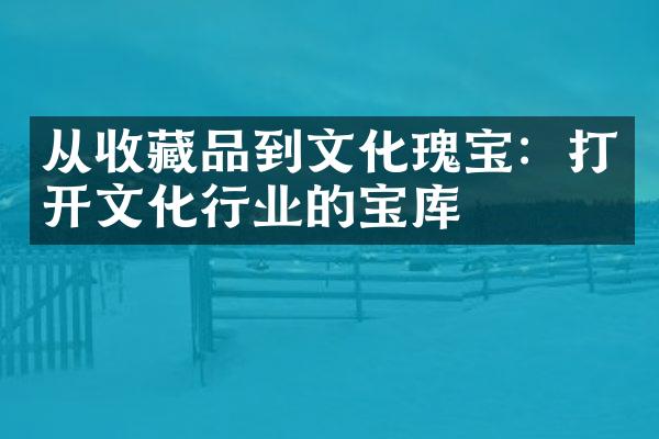 从收藏品到文化瑰宝：打开文化行业的宝库