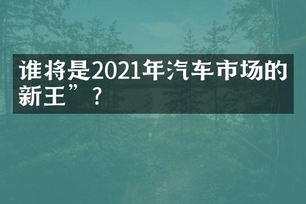 谁将是2021年汽车市场的“新王”？