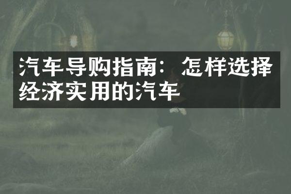 汽车导购指南：怎样选择经济实用的汽车