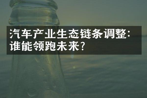 汽车产业生态链条调整：谁能领跑未来？