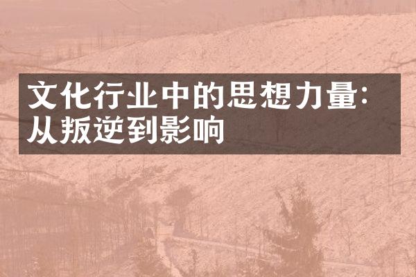 文化行业中的思想力量：从叛逆到影响