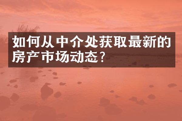 如何从中介处获取最新的房产市场动态？