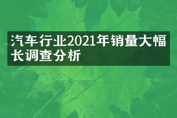 汽车行业2021年销量大幅增长调查分析