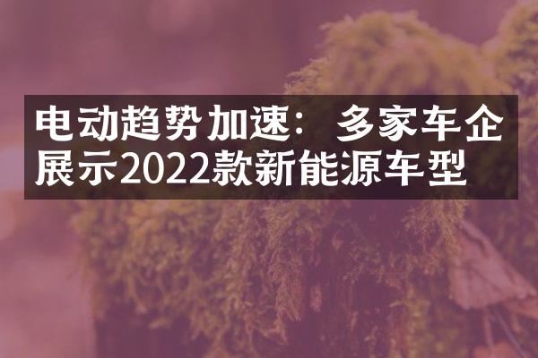 电动趋势加速：多家车企展示2022款新能源车型