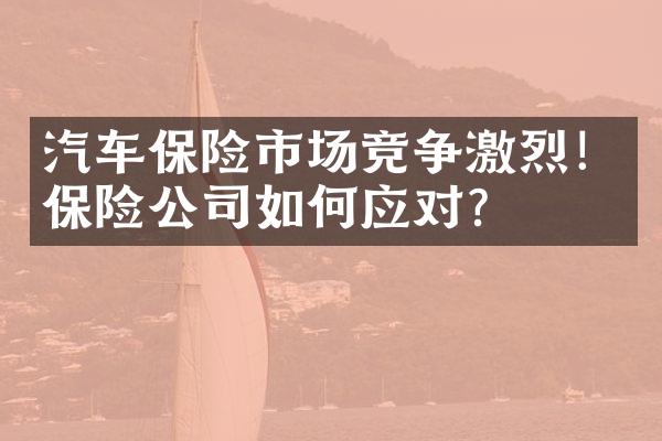 汽车保险市场竞争激烈！保险公司如何应对？