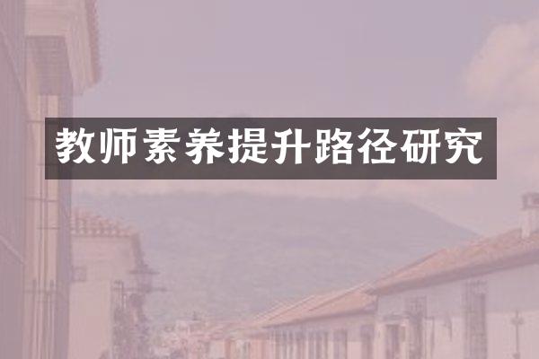 教师素养提升路径研究