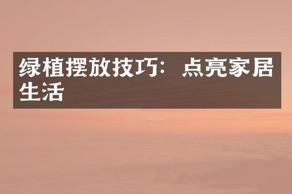 绿植摆放技巧：点亮家居生活