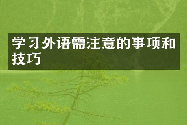 学习外语需注意的事项和技巧