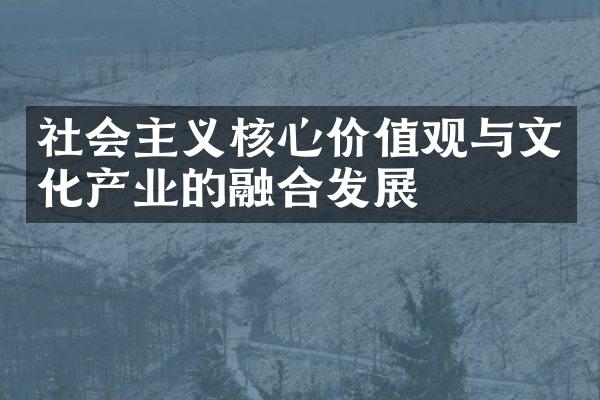 社会主义核心价值观与文化产业的融合发展