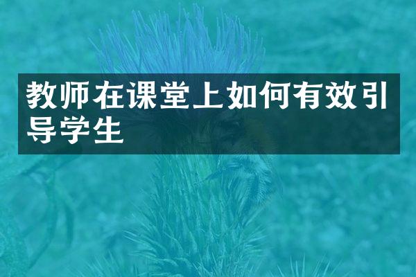 教师在课堂上如何有效引导学生