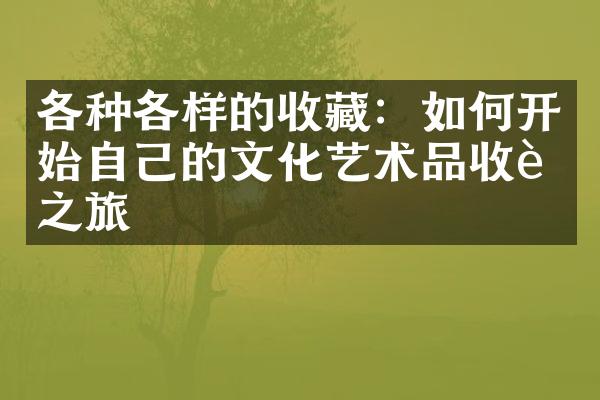 各种各样的收藏：如何开始自己的文化艺术品收藏之旅