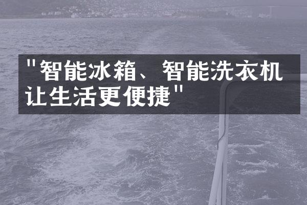 "智能冰箱、智能洗衣机，让生活更便捷"