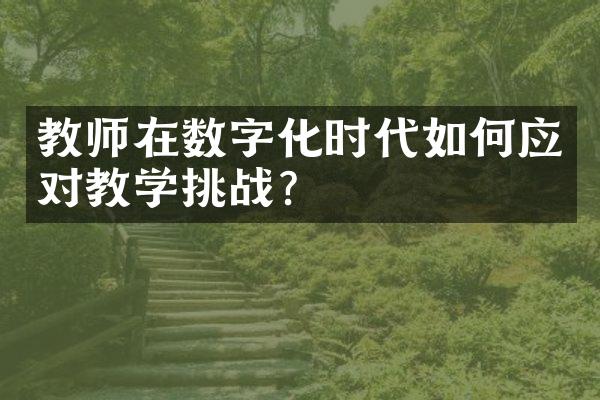 教师在数字化时代如何应对教学挑战？