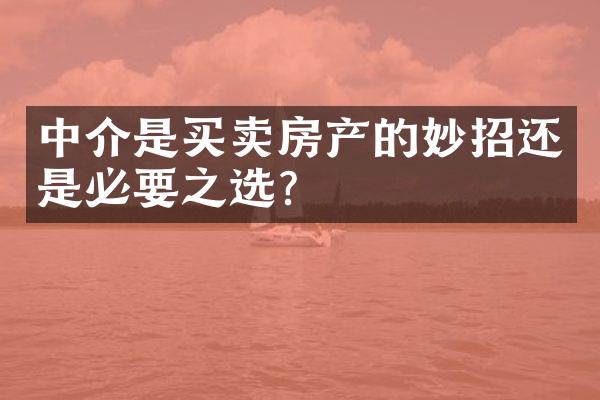 中介是买卖房产的妙招还是必要之选？