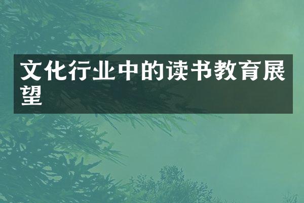 文化行业中的读书教育展望