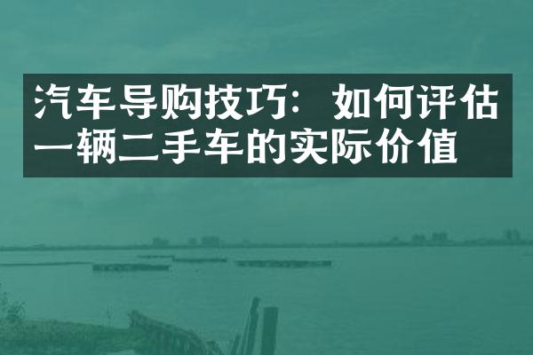 汽车导购技巧：如何评估一辆二手车的实际价值？