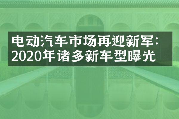 电动汽车市场再迎新军：2020年诸多新车型曝光