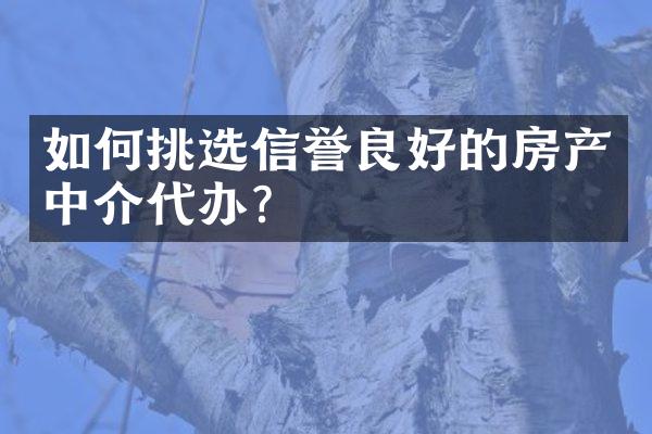 如何挑选信誉良好的房产中介代办？