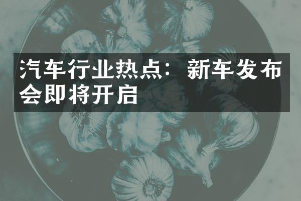 汽车行业热点：新车发布会即将开启