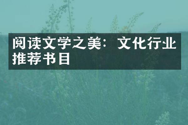 阅读文学之美：文化行业推荐书目