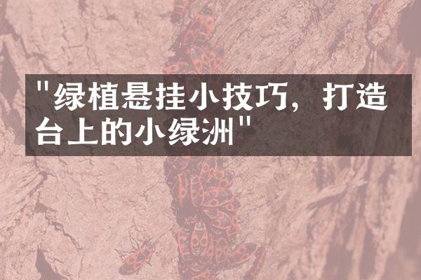 "绿植悬挂小技巧，打造窗台上的小绿洲"