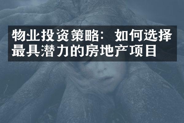 物业投资策略：如何选择最具潜力的房地产项目？