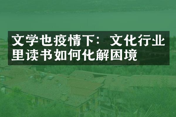 文学也疫情下：文化行业里读书如何化解困境