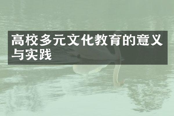 高校多元文化教育的意义与实践