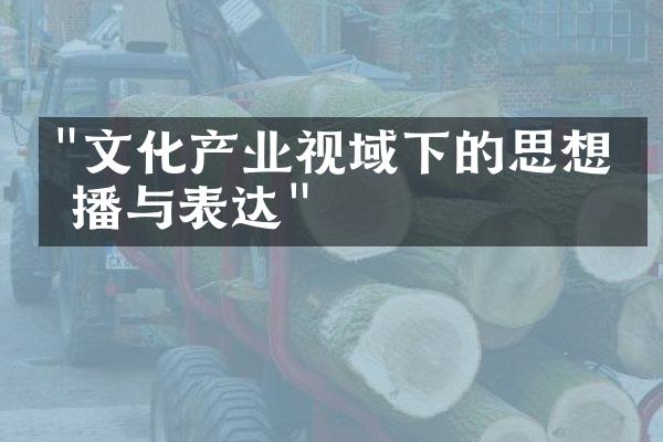 "文化产业视域下的思想传播与表达"