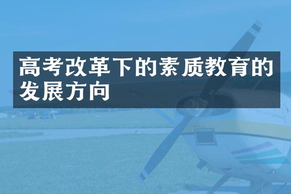 高考改革下的素质教育的发展方向