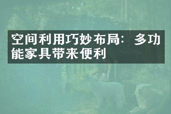 空间利用巧妙布局：多功能家具带来便利