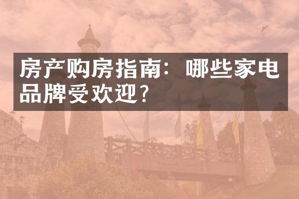 房产购房指南：哪些家电品牌受欢迎？