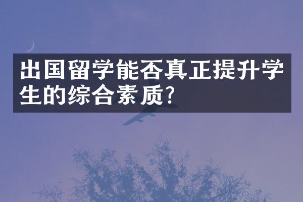 出国留学能否真正提升学生的综合素质？